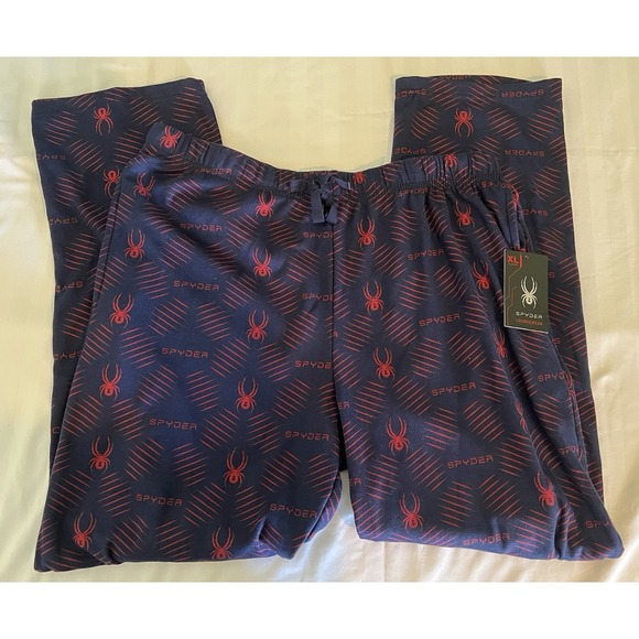 Spyder Other - SPYDER Pajama Sweat Pants Mens XL Super Soft Navy Blue Red NWT Lounge Wear